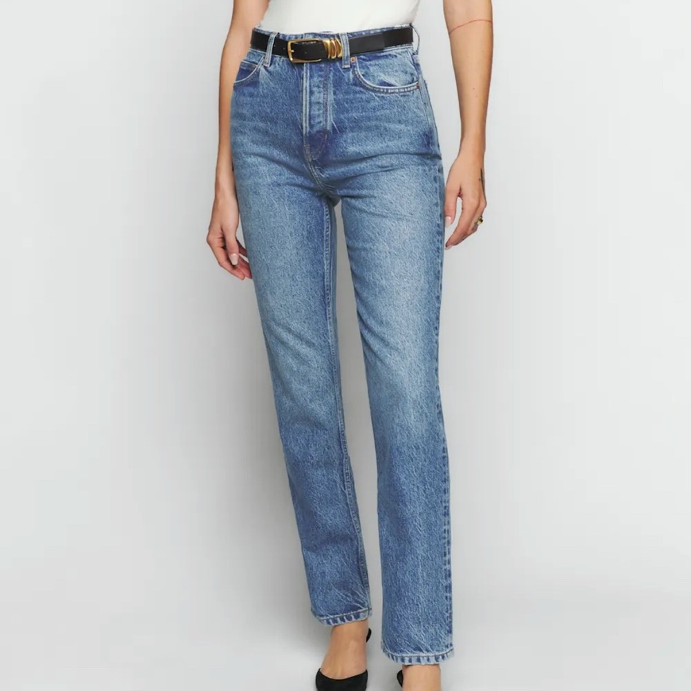 Reformation Cynthia High Rise Straight Jeans in Colorado